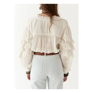 Maison Hotel – Kuba Schiffli Omara Bluse | Weiß