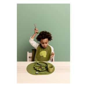 Trixie - Mr. Dino Silicone Fork and Spoon Set - 3 Pieces | Green