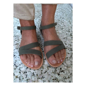 Théluto - Iris Nubuk sandaletler | Haki
