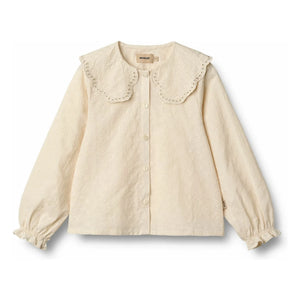 Wheat - Flora bluz Claudine yaka Organik pamuk | Bej
