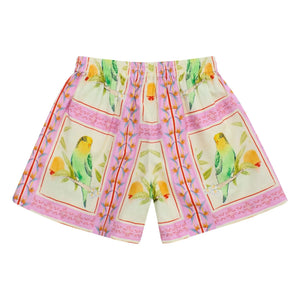 Maison Mangostan - Kısa Patchwork Kuşlar | Pembe
