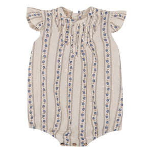 birinit - Ruffled jumpsuit Sariñena Flowers Organic Cotton | Ivory