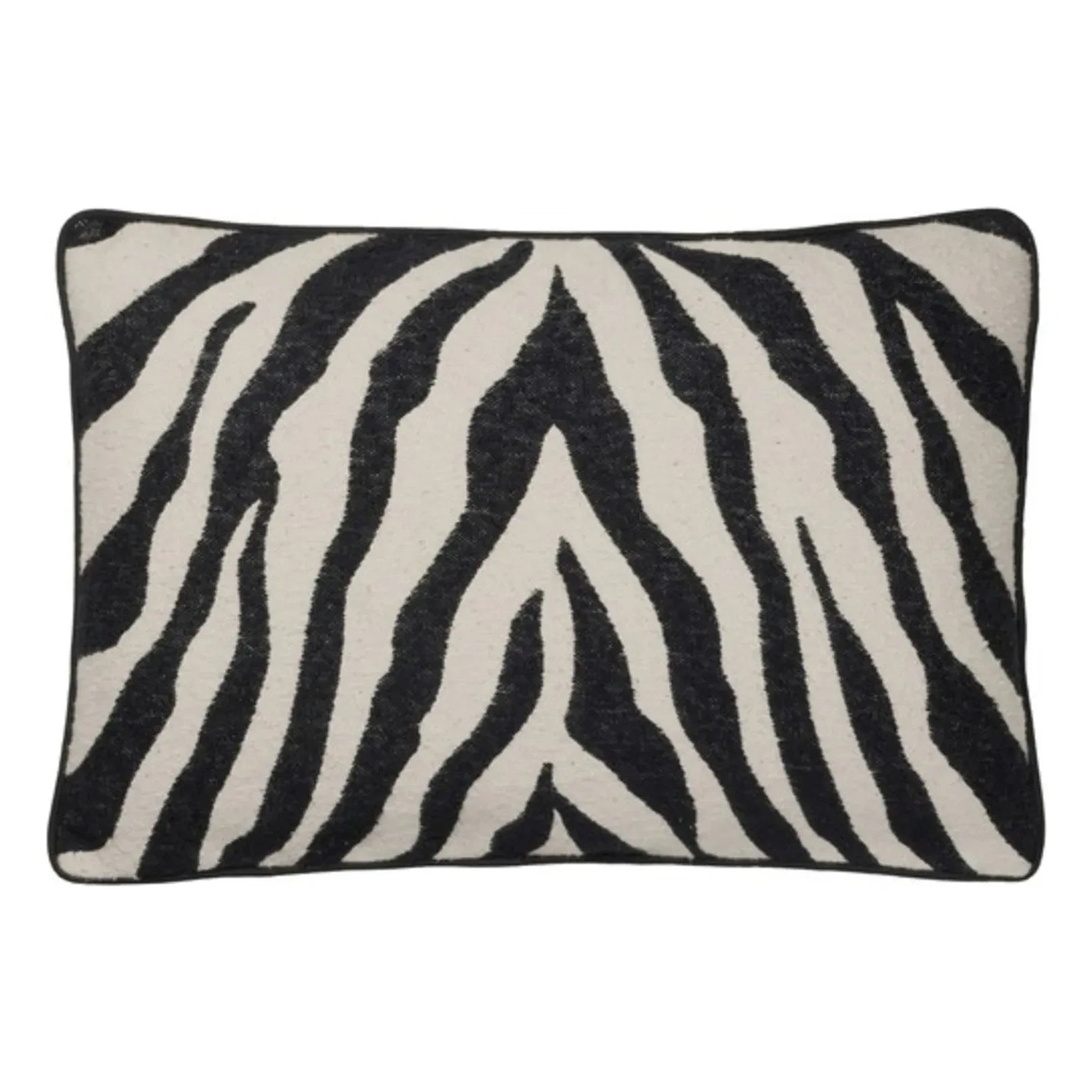 Broste Copenhagen - Zebra Rectangular Cushion Cover | Noir/White