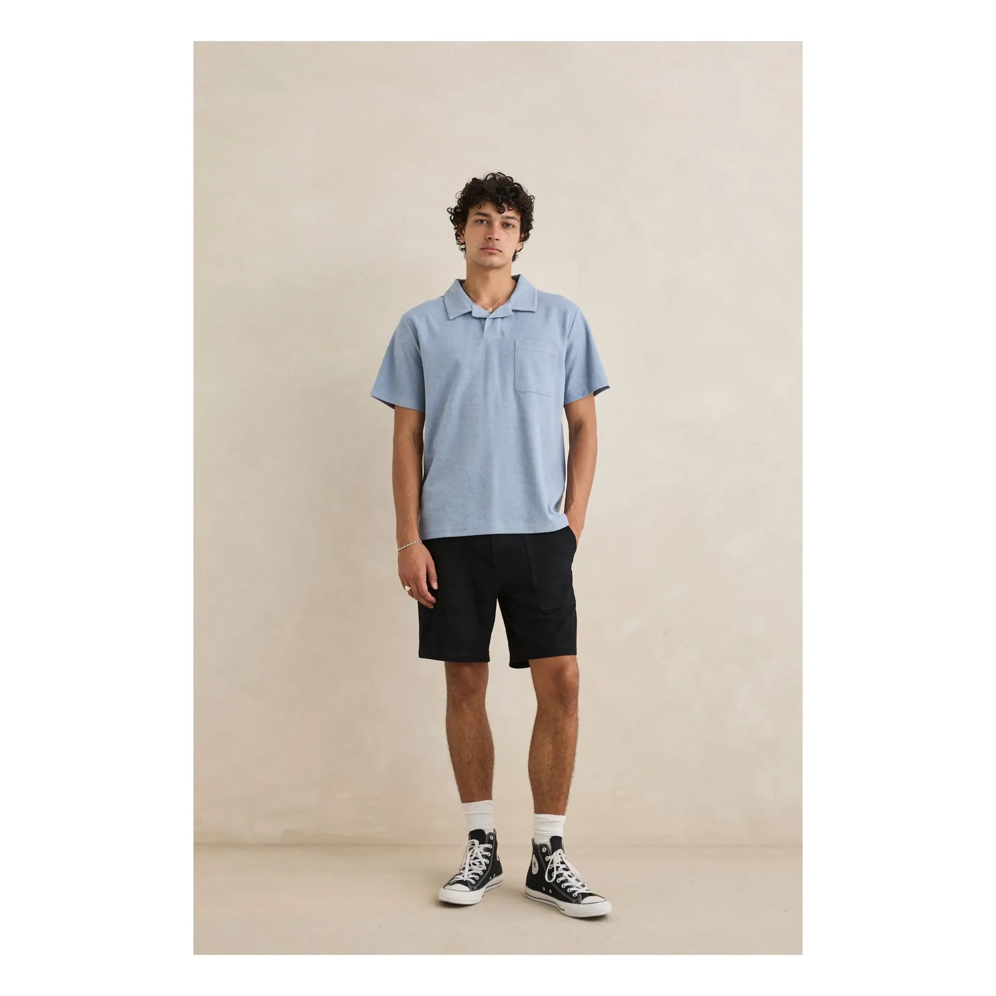 Rhythm - Vintage Terry polo tişört | Açık Mavi