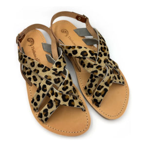 Théluto - Rome Leopar Sandalet | Bej
