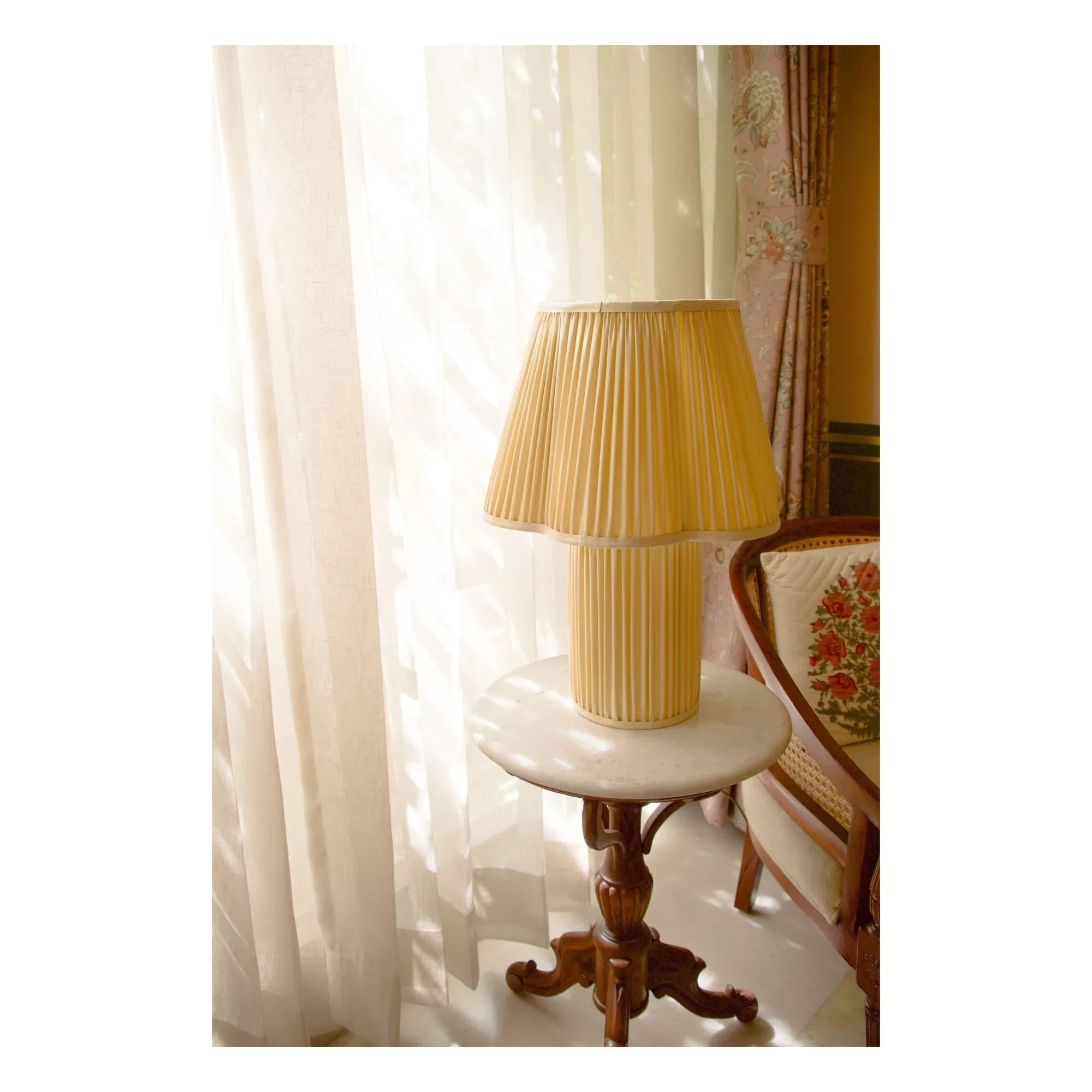 Doing Goods - Myra Silk Table Lamp | Pale Yellow