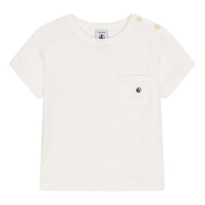 Petit Bateau - Marmiton Jersey Flamed Tişört | Ekru