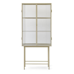 Ferm Living - Haze Konsol aus geriffeltem Glas und Metall | Beige