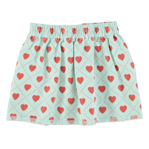 Piupiuchick - Açık Mavi Twill Kalp Etek