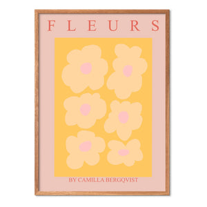 Poster und Rahmen - Poster Orangefarbene Blumen - Ungerahmt