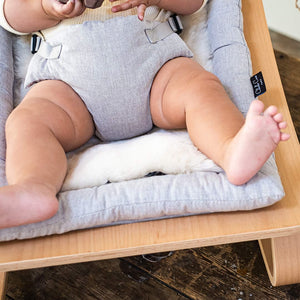 BINIBAMBA + Charlie Crane Merino Sheepskin LEVO Rocker Liner-Baby Bouncer Cushions- | Natural Baby Shower