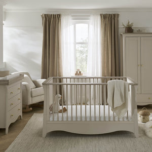 CuddleCo Clara 3 Piece Set Drawer Dresser Cot Bed + Wardrobe - Cashmere-Nursery Sets- | Natural Baby Shower