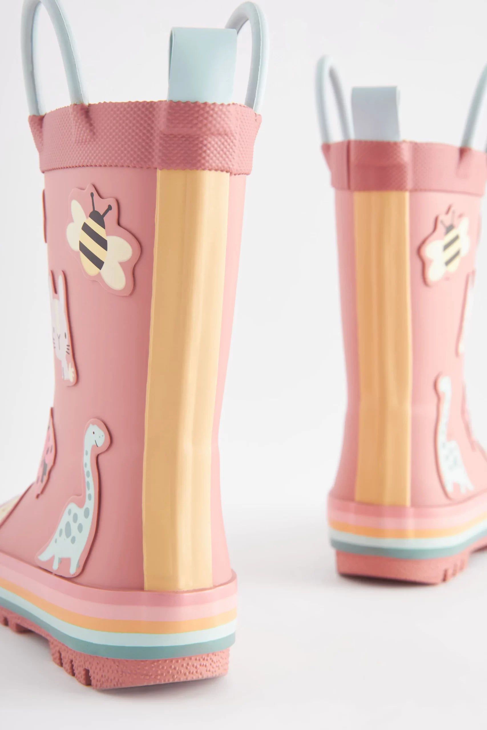 Dinossi - Soft Pembe Yumuşak Tabanlı Kız Çocuk Polarlı Yağmur Çizmesi - 30.5-Dinossi