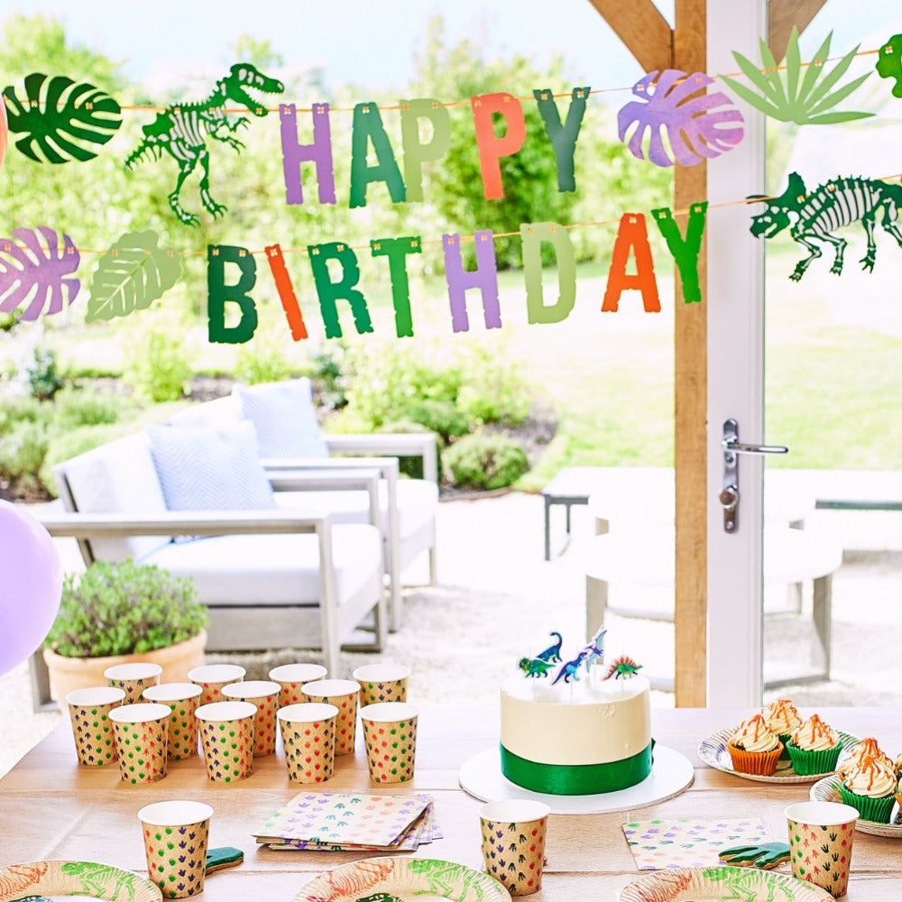 Party Pieces - Kaşif Dino Parti Happy Birthday Asma Süsü-Dinossi