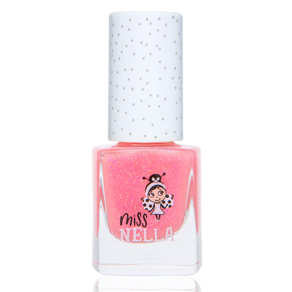 Miss Nella - Vernis à ongles pailleté corail rose pelable