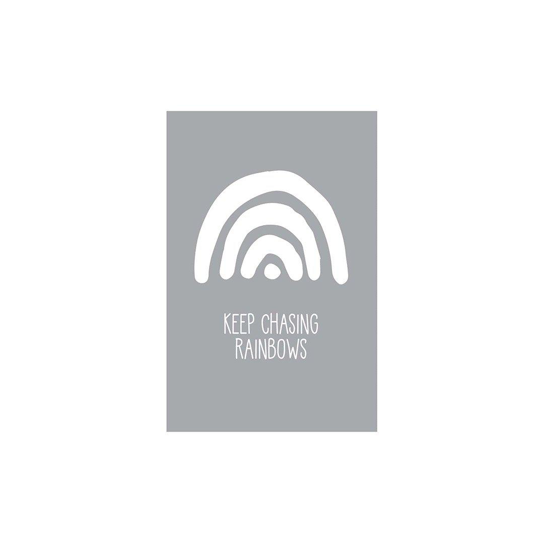 Snuz Keep Chasing Rainbows Nursery Print - Grey-Prints- | Natural Baby Shower