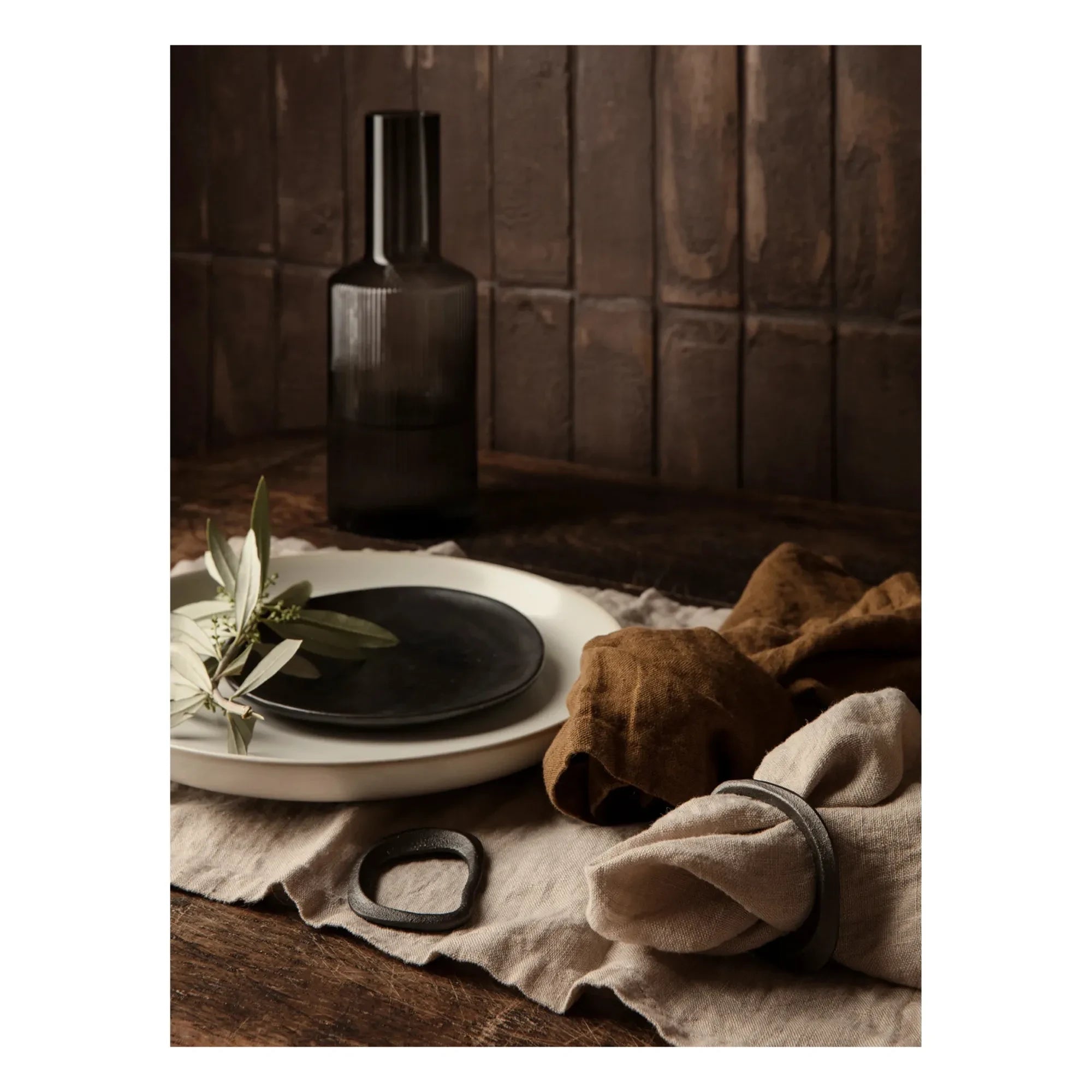 Ferm Living - Peçete Halkaları - 4'lü Set | Siyah