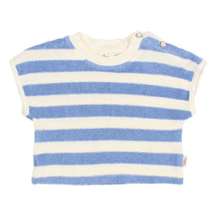 Búho - Striped Organic Cotton T-Shirt | Light Blue