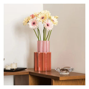 The Socialite Family - Duetto Vase aus Glas und Keramik | Zuckerrosa