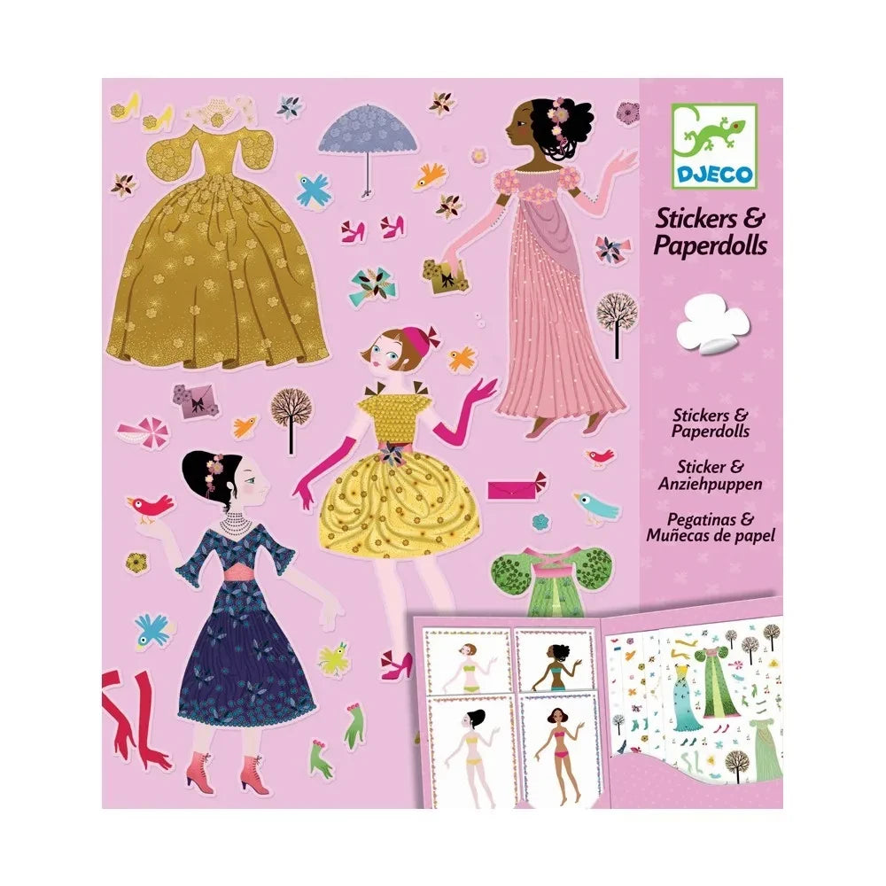 Djeco - 4 Jahreszeiten Kleid - Sticker und Papierpuppen