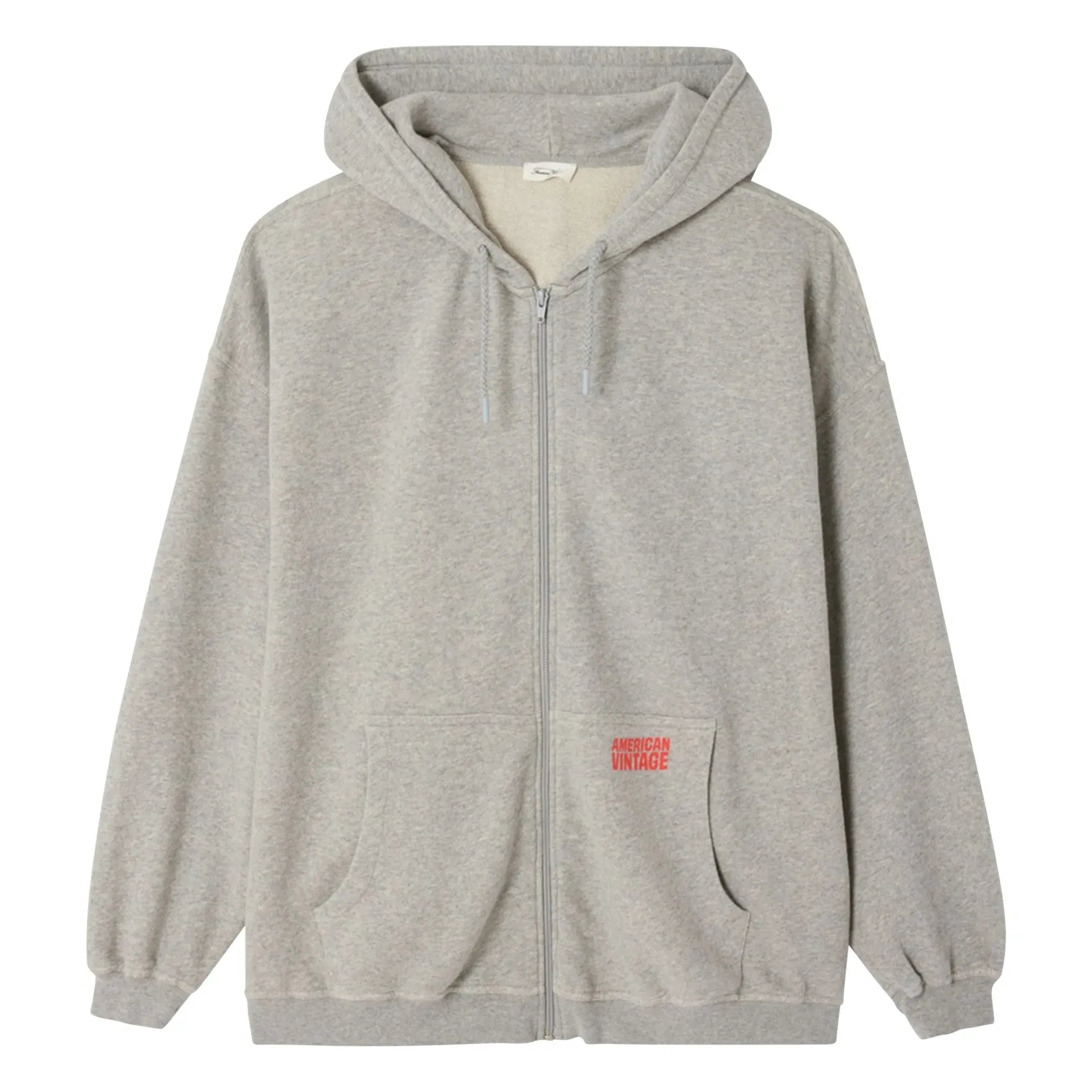 American Vintage - Kapuzen-Sweatshirt mit Reißverschluss | Grau meliert