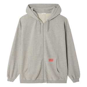 American Vintage - Kapüşonlu Fermuarlı Sweatshirt | Gri Melanj