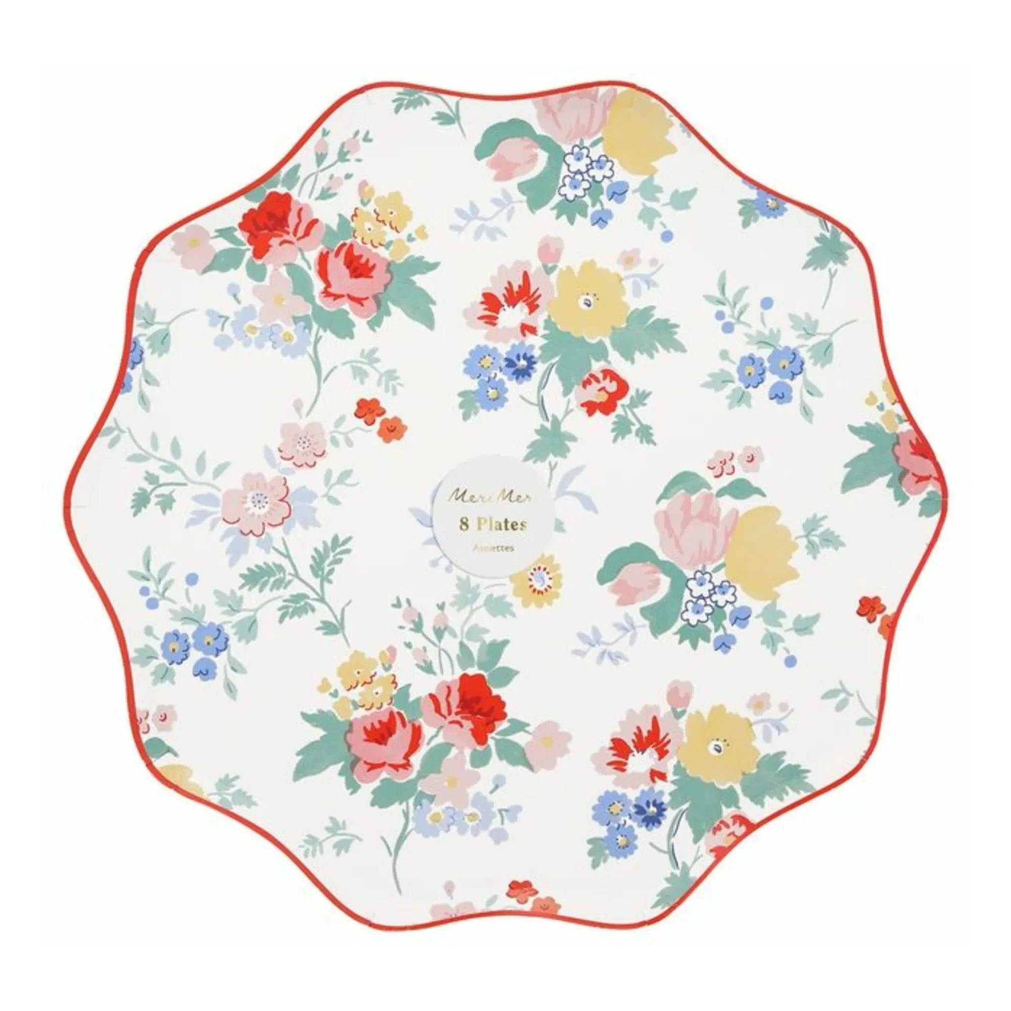 Meri Meri - Vintage Blumen Pappteller - 8er Set