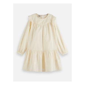 Scotch & Soda - Gesticktes Rüschenkleid | Ecru