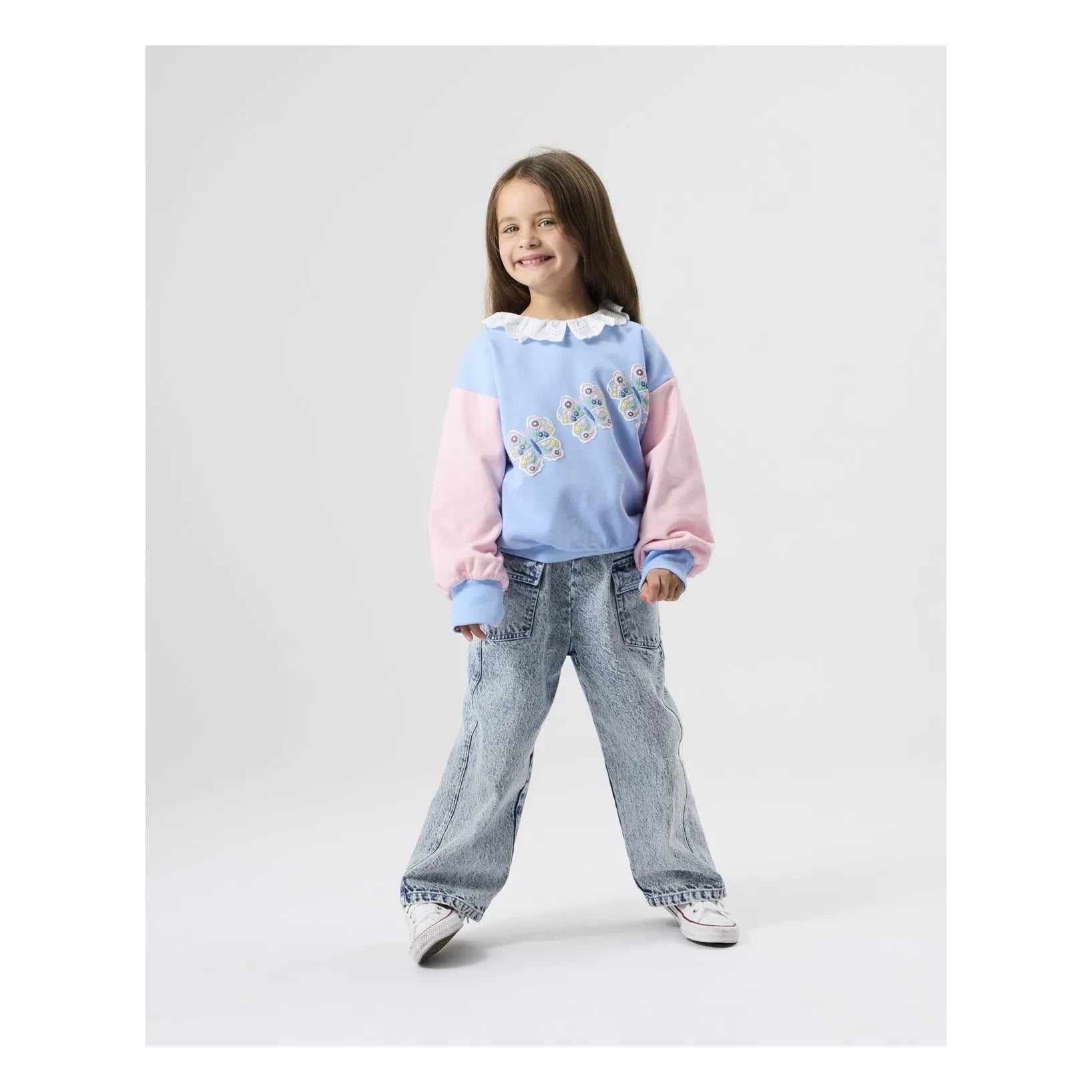 Goldie + Ace - Oversized Butterfly Sweatshirt | Blue