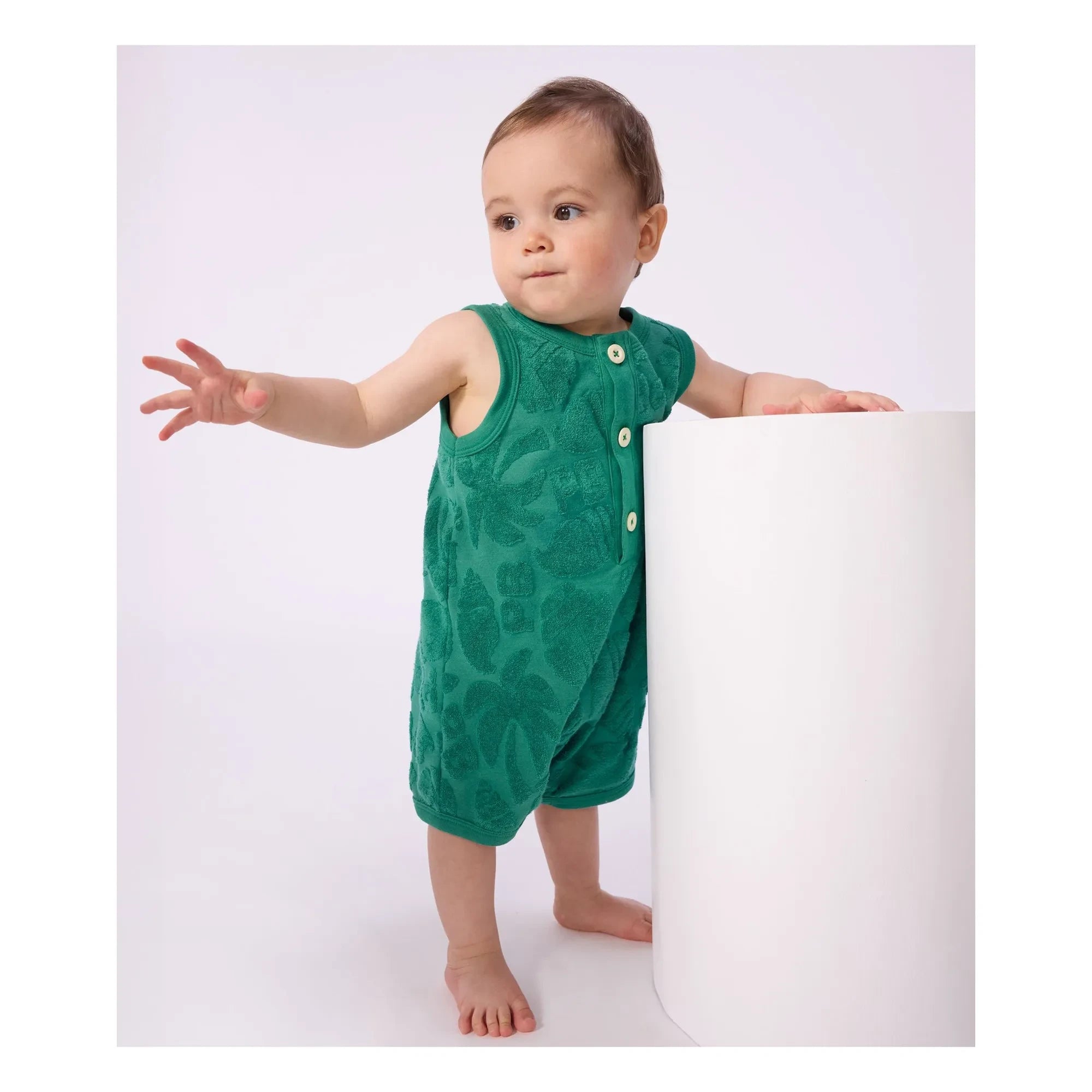Petit Bateau - Strampler mit Palmenprint aus Bio-Baumwolle | Grün