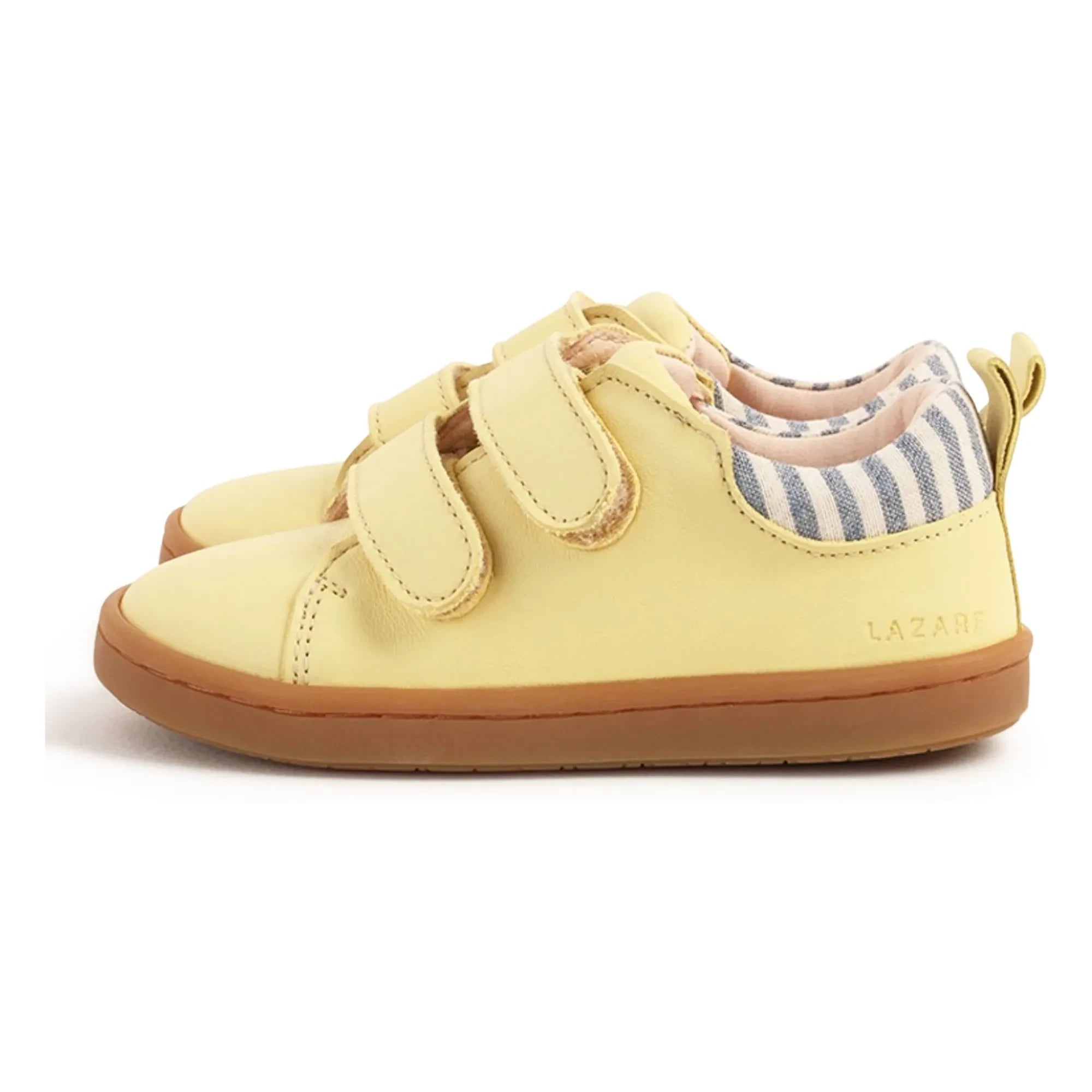 Lazare - Mahaut Striped Distressed Sneakers | Pale Yellow