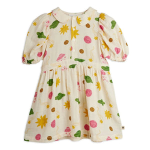 Mini Rodini - Kleid aus Bio-Musselin | Ecru