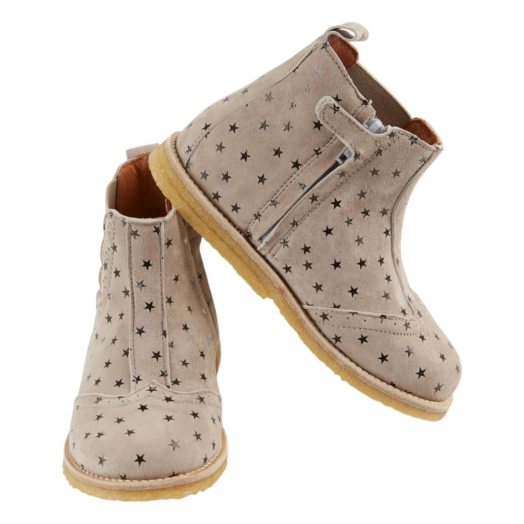 Emile et Ida - Graue Lederstiefel mit Sternenmuster