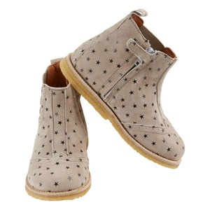 Emile et Ida - Graue Lederstiefel mit Sternenmuster