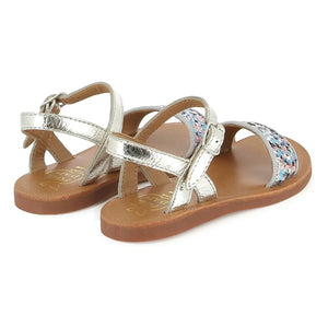 Pom d'Api - Plagette Spangensandalen mit Glitzer | Silber