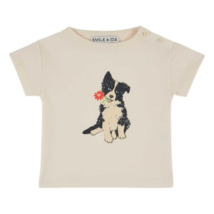 Emile et Ida – T-Shirt Bio-Baumwolle Hund | Creme