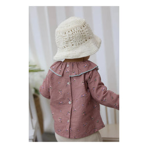 Lililotte - Charline Fleurie Organic Cotton Blouse | Powder Pink