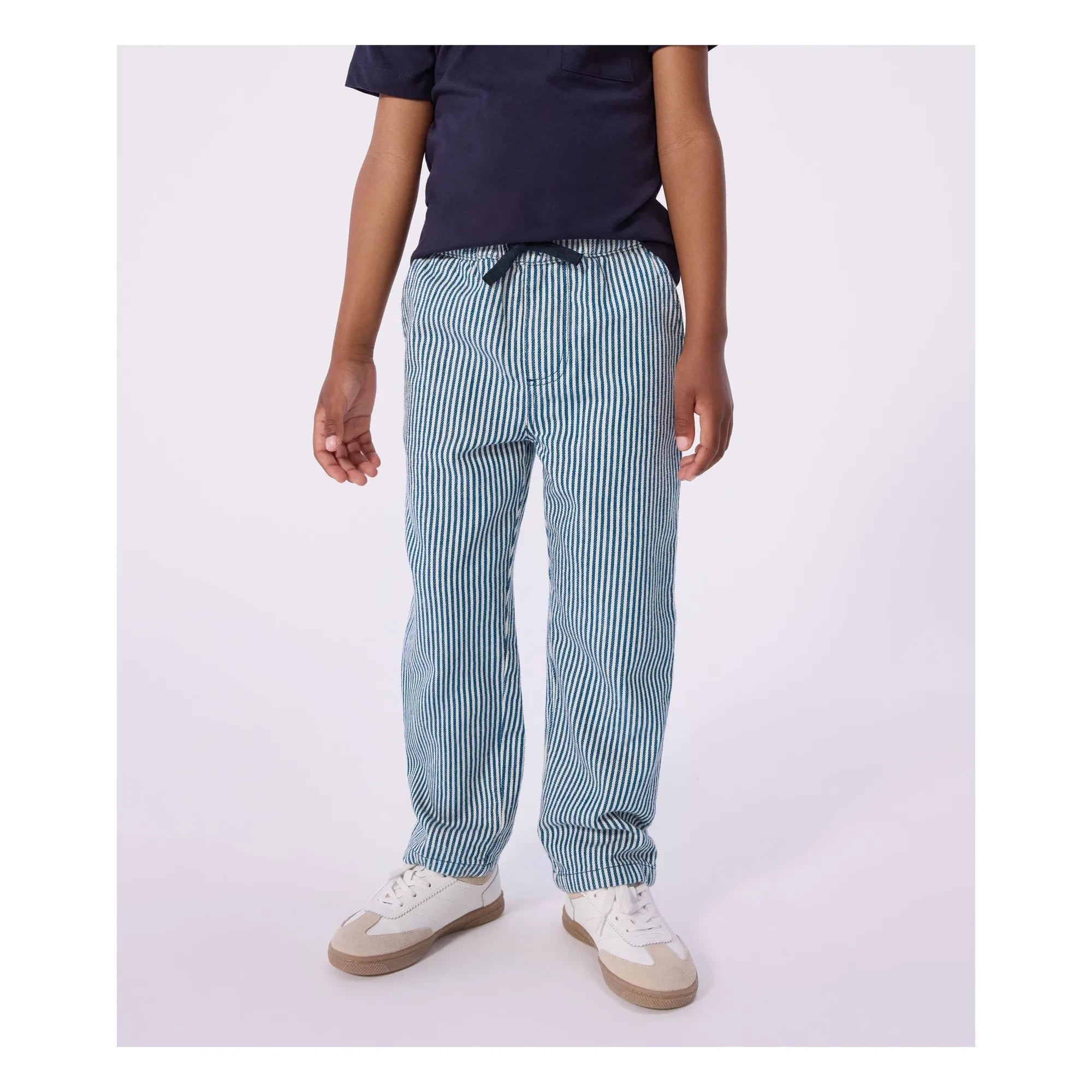 Petit Bateau – Gestreifte Bio-Baumwollhose | Blau