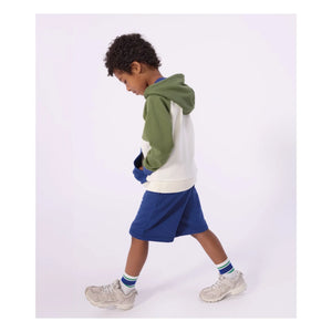 Petit Bateau – Colorblock Sweatshirt aus Molton | Ecru