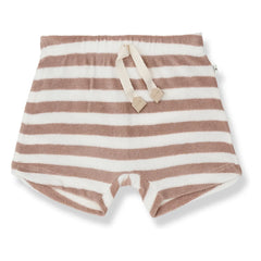 1+ in the family - Feres Gestreifte Frottee Bermuda Shorts | Taupebraun