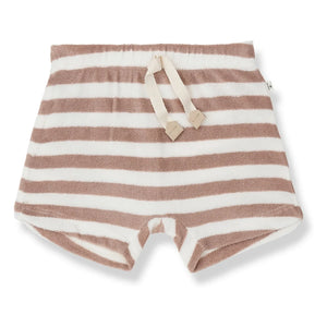 1+ in the family - Feres Gestreifte Frottee Bermuda Shorts | Taupebraun
