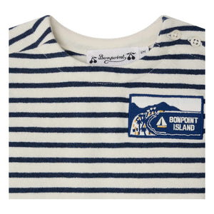 Bonpoint - Bio-Baumwoll-T-Shirt mit Swirl-Muster | Indigoblau