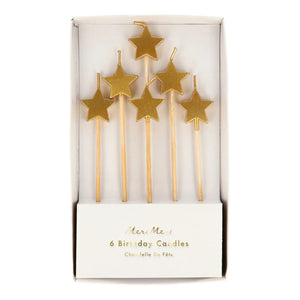 Meri Meri - Star Candles - 6'lı Set | Gold