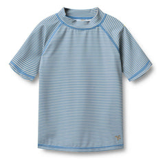 Wheat - Jackie Striped UV Resistant Swim T-Shirt Recycled Fibers | Light Blue