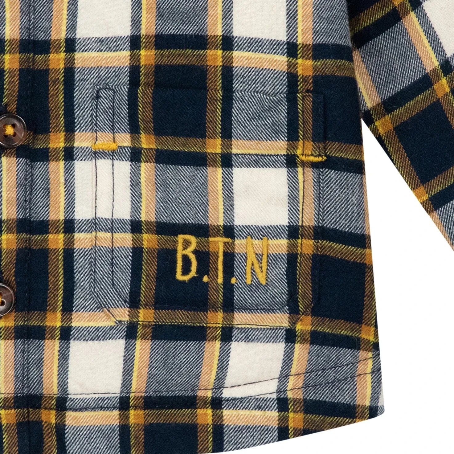Bonton - Baby Piloti Ekoseli Ceket | Beyaz