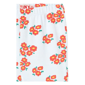 Tinycottons - Çiçek Desenli Fitilli Organik Pamuk Flare Pantolon | Açık mavi