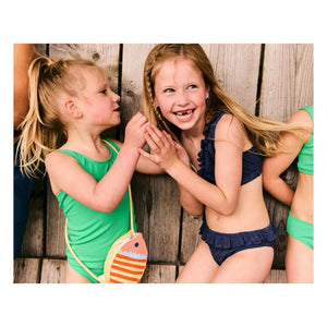 Beachlife - Badehose aus recycelten Fasern mit Uni-Textur | Grün