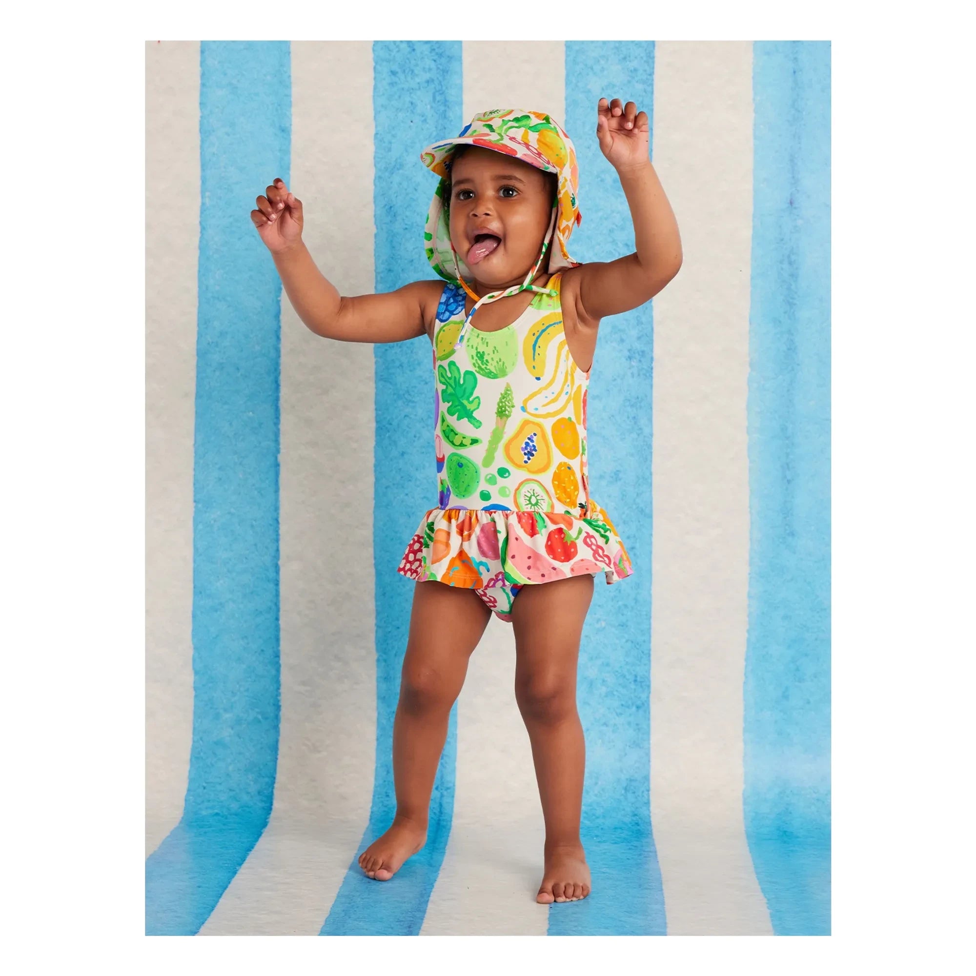 Halcyon Nights - Fruits Ruffles Swimsuit Made from Recycled Fiber | Off-White