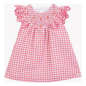 Tartine et Chocolat - Gestreiftes Kleid mit Gipiüre | Rosa