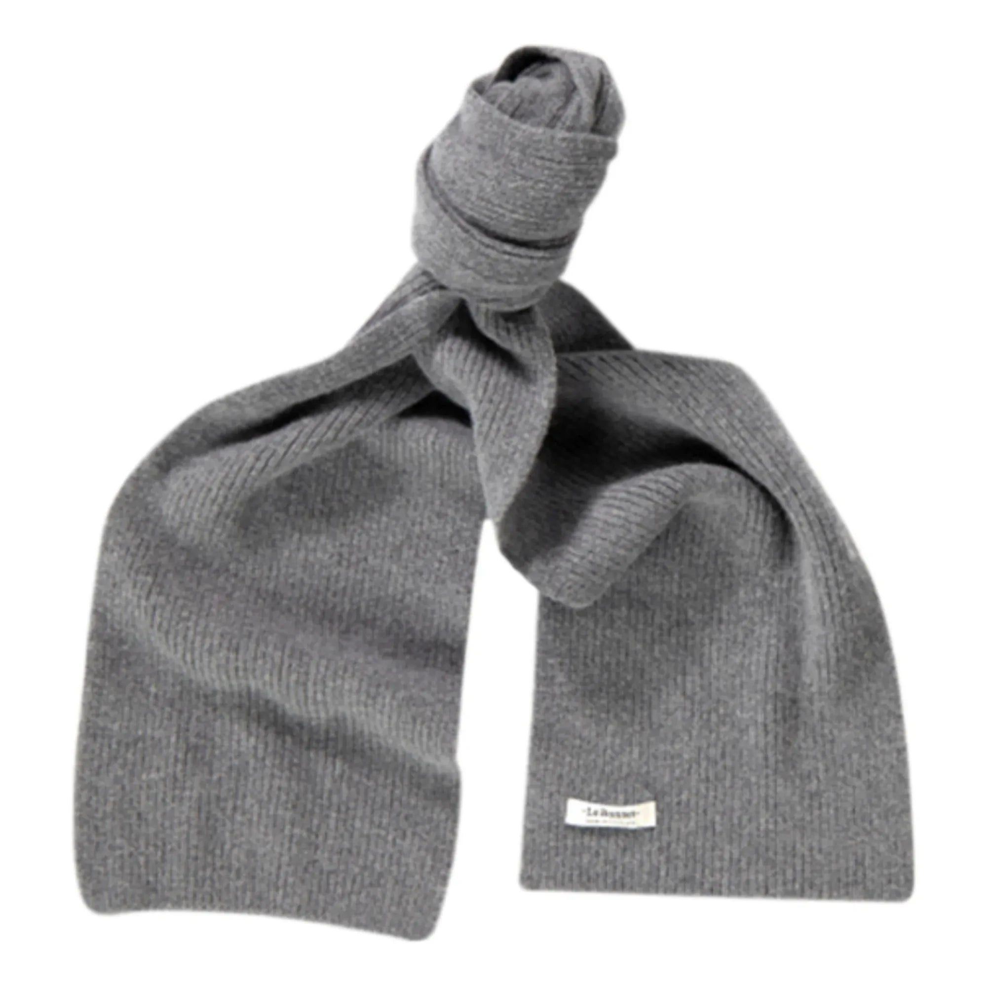 Le Bonnet Amsterdam - Wool and Angora Scarf | Charcoal Gray